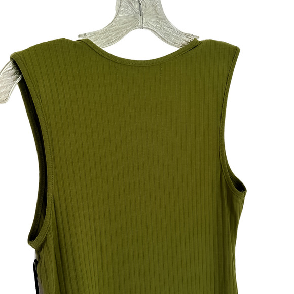 NEW House of Harlow 1960 Revolve Sofia Richie Mini Ribbed Dress Olive Green Sz M - Picture 6 of 10